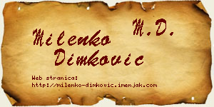 Milenko Dimković vizit kartica